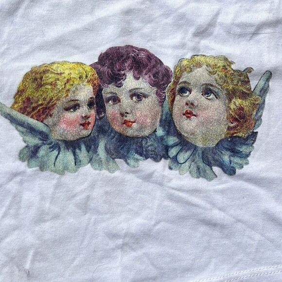 SHEIN THREE CHERUBS CROPPED CAMI TANK TOP ANGEL BRALETTE SIZE XS - Picture 3 of 7